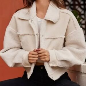 Whiteout Sherpa Cropped Jacket